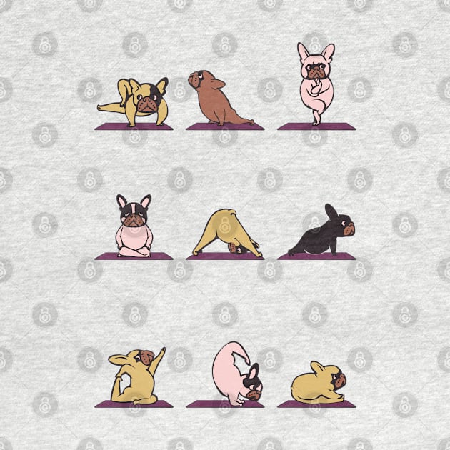 frenchie yoga by huebucket